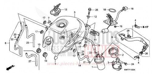 RESERVOIR A CARBURANT CBF125MB de 2011